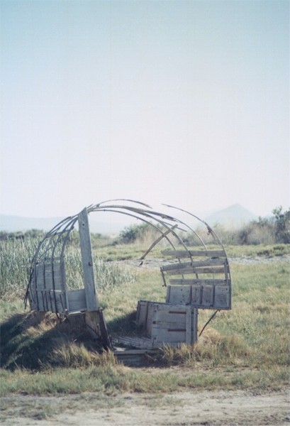 An old wagon near Black Rock Hot Springs